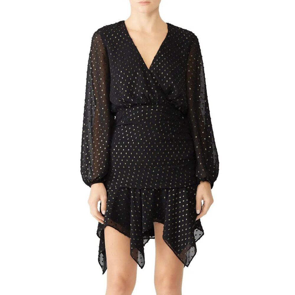 Haney Tavi Gold Polka Dot Dress 8